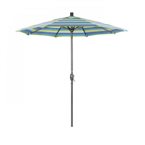 California Umbrella Patio Umbrella, Octagon, 95.5" H, Sunbrella Fabric, Seville Seaside - 194061028865