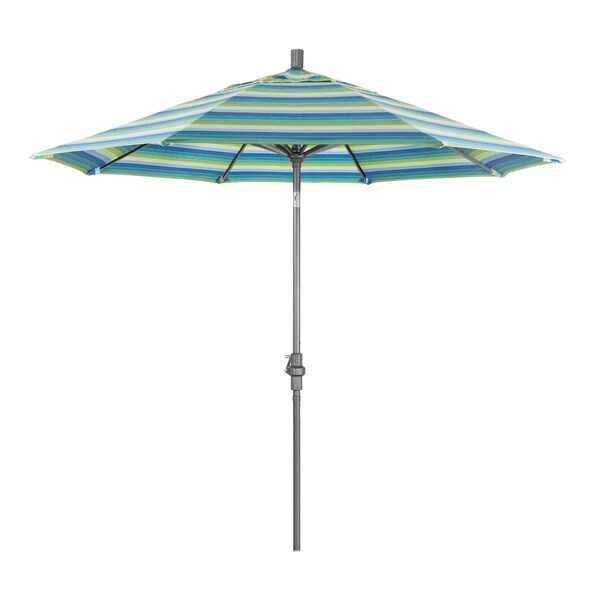 California Umbrella Patio Umbrella, Octagon, 102.38" H, Sunbrella Fabric, Seville Seaside - 194061016442