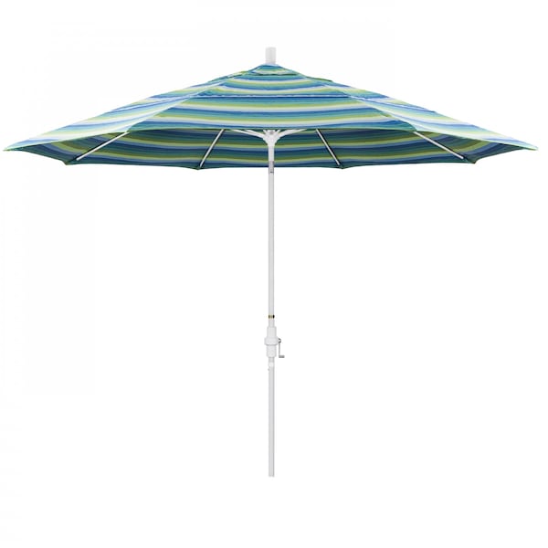 California Umbrella Patio Umbrella, Octagon, 109.5" H, Sunbrella Fabric, Seville Seaside - 194061021729