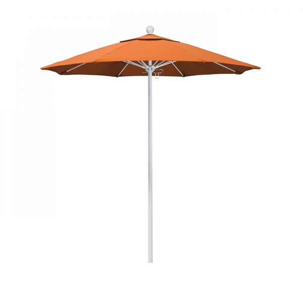 California Umbrella Patio Umbrella, Octagon, 96" H, Sunbrella Fabric, Tangerine - 194061004579