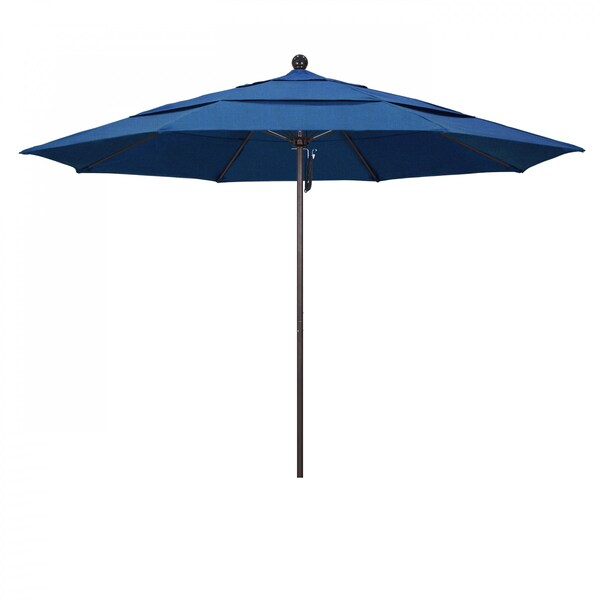 California Umbrella Patio Umbrella, Octagon, 107" H, Sunbrella Fabric, Regatta - 194061001189