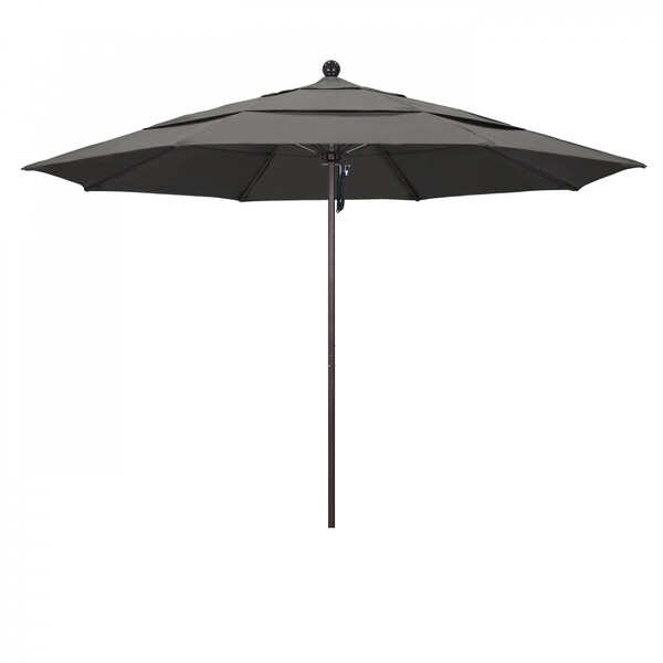 California Umbrella Patio Umbrella, Octagon, 107" H, Sunbrella Fabric, Charcoal - 194061000939