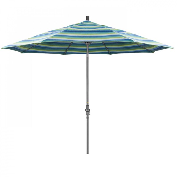 California Umbrella Patio Umbrella, Octagon, 109.5" H, Sunbrella Fabric, Seville Seaside - 194061020043