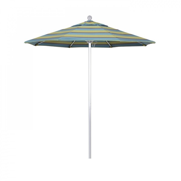 California Umbrella Patio Umbrella, Octagon, 96" H, Sunbrella Fabric, Astoria Lagoon - 194061003138