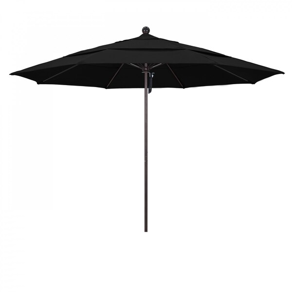 California Umbrella Patio Umbrella, Octagon, 107" H, Sunbrella Fabric, Black - 194061000984