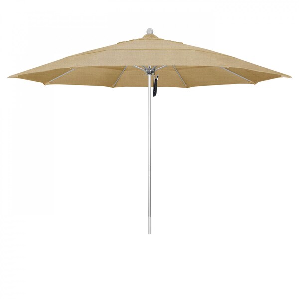 California Umbrella Patio Umbrella, Octagon, 107" H, Sunbrella Fabric, Linen Sesame - 194061000434