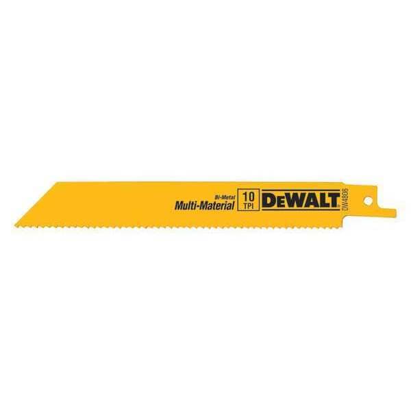 Dewalt 6" 10 TPI Straight Back Bi-Metal Reciprocating Saw Blade, General Purpose (25 pack) - DW4806B25