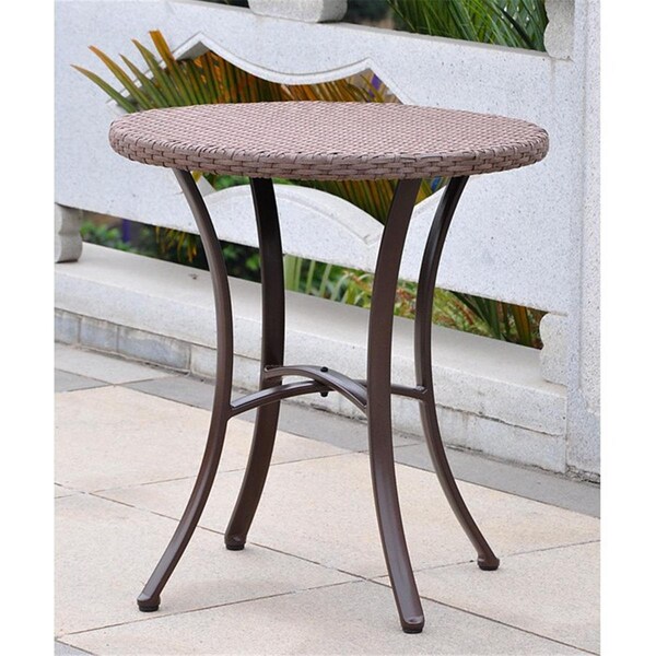 International Caravan 4203-RD-ABN-S-3 Set of Three Bardelona Resin Wicker Bistro Group - Light Brown - 4203-RD-ABN-S/3