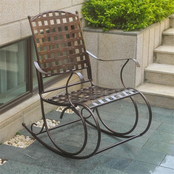 International Caravan Santa Fe Iron Nailhead Rocker, Bronze - 3558-HD-BZ