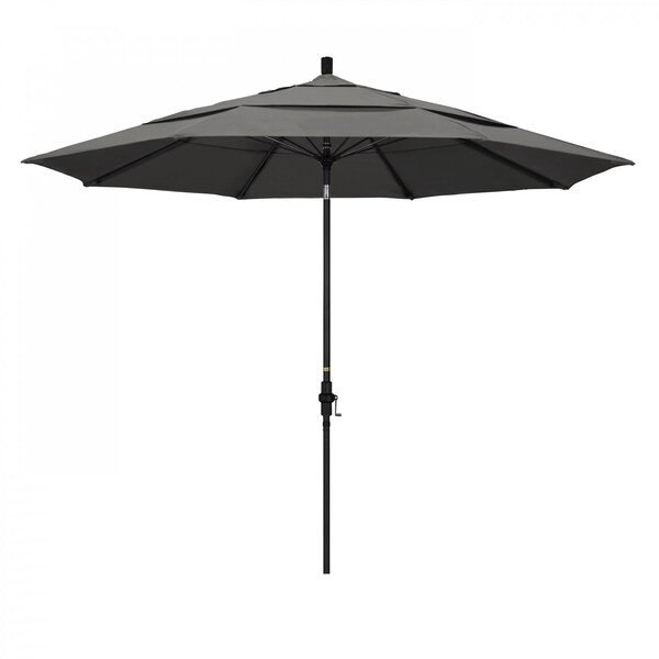 California Umbrella Patio Umbrella, Octagon, 109.5" H, Sunbrella Fabric, Charcoal - 194061022276