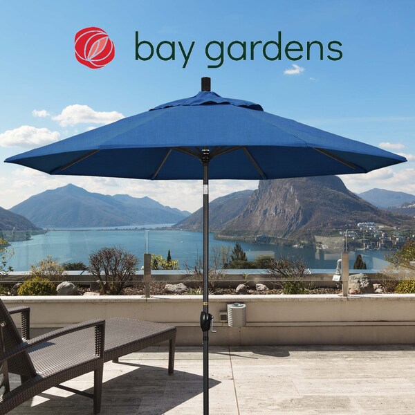 California Umbrella Patio Umbrella, Octagon, 101" H, Sunbrella Fabric, Regatta - 194061034965