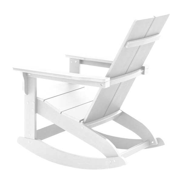 Flash Furniture White Modern Poly Resin Adirondack Rocking Chair - JJ-C14709-WH-GG