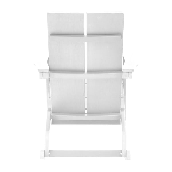 Flash Furniture White Modern Poly Resin Adirondack Rocking Chair - JJ-C14709-WH-GG