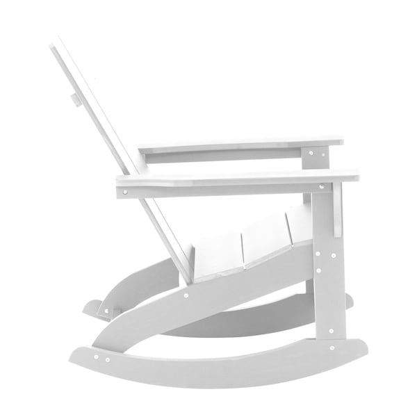 Flash Furniture White Modern Poly Resin Adirondack Rocking Chair - JJ-C14709-WH-GG