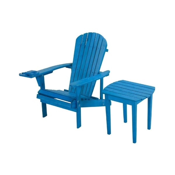 Bold Fontier Earth Collection Adirondack Chair with Phone & Cup Holder, Sky Blue - BO3283162