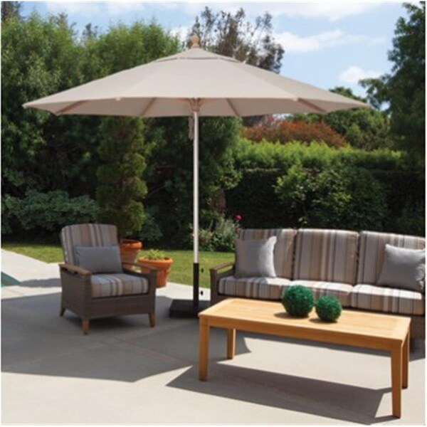 Cerrar SimplyShade Ibiza 11 ft. Sunbrella Wood &amp; Aluminum Umbrella Antique Beige - CE2650462