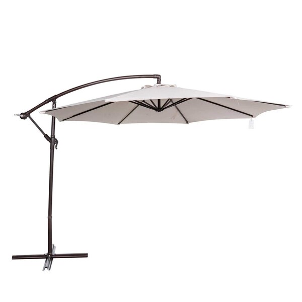 Blue Wave 10 ft. Breez-Tex Captiva Cantilever Spa Side Umbrella with Cover, Champagne - NU6889