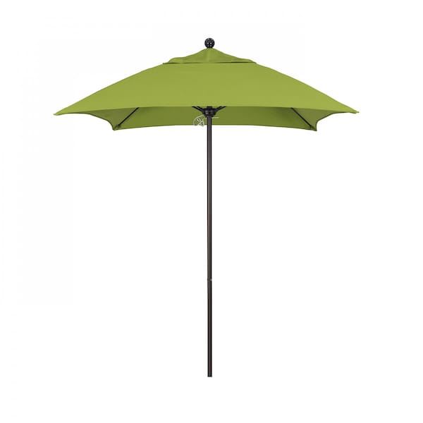 California Umbrella 6' Bronze Aluminum Market Patio Umbrella, Sunbrella Macaw - 194061334010