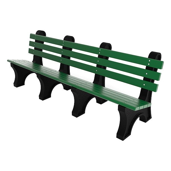 Ultrasite Outdoor Bench, 96 in L, Green - PB 8GRECPAE