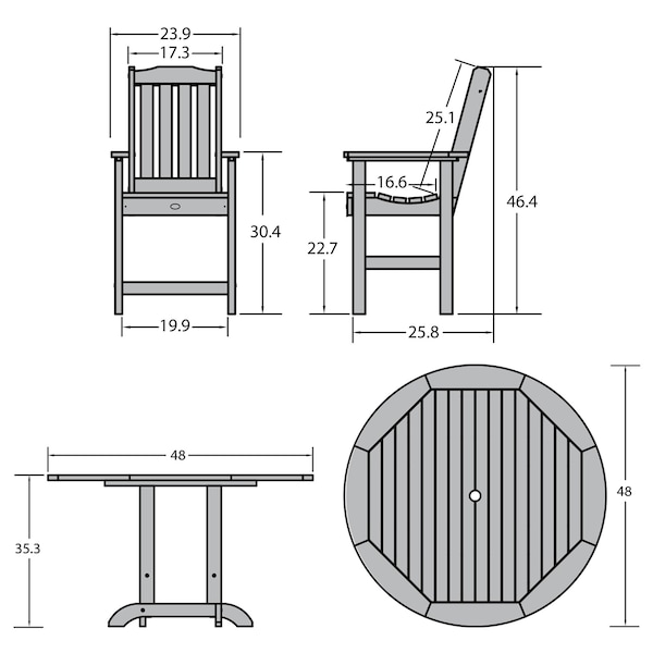 Highwood Usa Lehigh 5pc Round Counter Dining Set - AD-CNL48-WBR