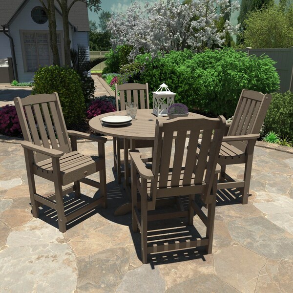 Highwood Usa Lehigh 5pc Round Counter Dining Set - AD-CNL48-WBR