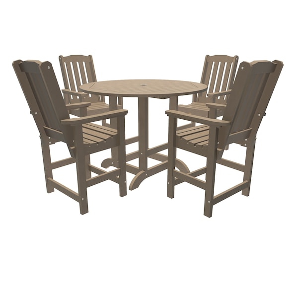 Highwood Usa Lehigh 5pc Round Counter Dining Set - AD-CNL48-WBR