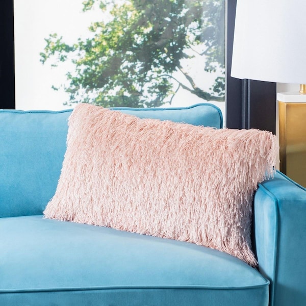 Safavieh 14 x 24 in. Indoor & Outdoor Shag Pillow, Blush - PPL210C-1424