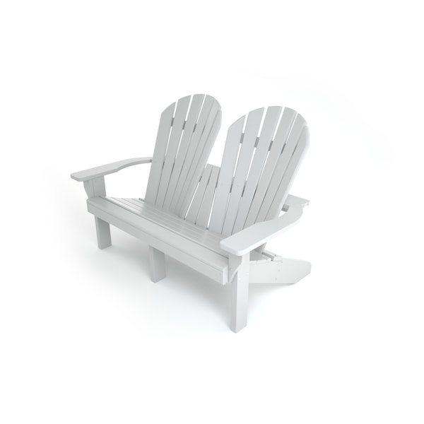 Frog Furnishings White Riveria Adirondack Love Seat - PB ADRIVWHI