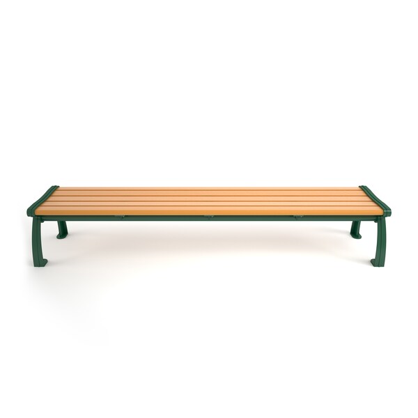 Frog Furnishings Cedar 8' Heritage Backless Bench with Green Frame - PB 8CEDGFHERBAC
