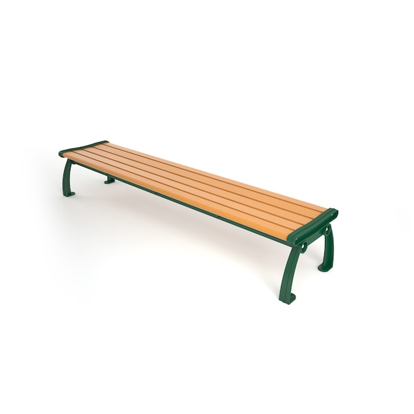 Frog Furnishings Cedar 8' Heritage Backless Bench with Green Frame - PB 8CEDGFHERBAC
