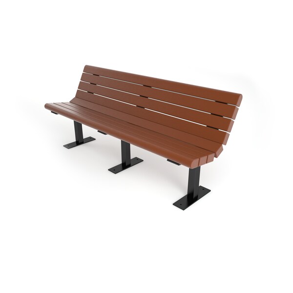 Frog Furnishings Brown 6' Jameson Bench Surface Mount w/ Black Frame - PB 6BROBFJAM