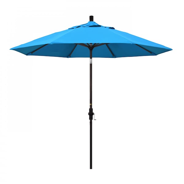California Umbrella Patio Umbrella, Octagon, 102.38" H, Sunbrella Fabric, Canvas Cyan - 194061017371