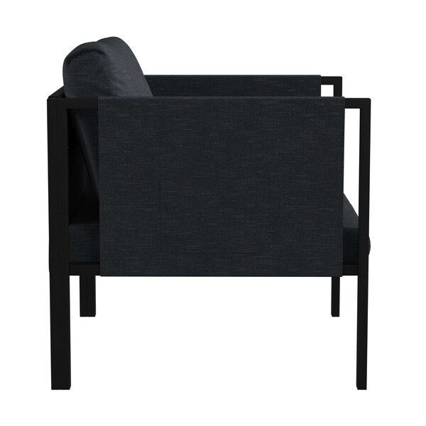 Flash Furniture Black Patio Chair with Storage & Charcoal Cushions - GM-201108-1S-CH-GG