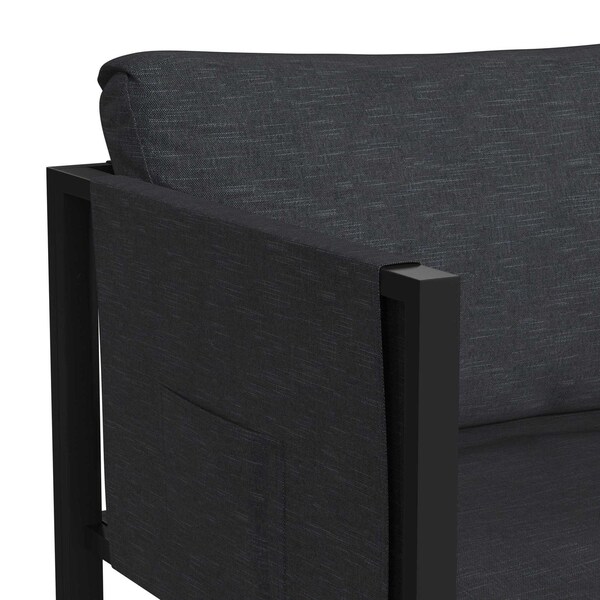 Flash Furniture Black Patio Chair with Storage & Charcoal Cushions - GM-201108-1S-CH-GG