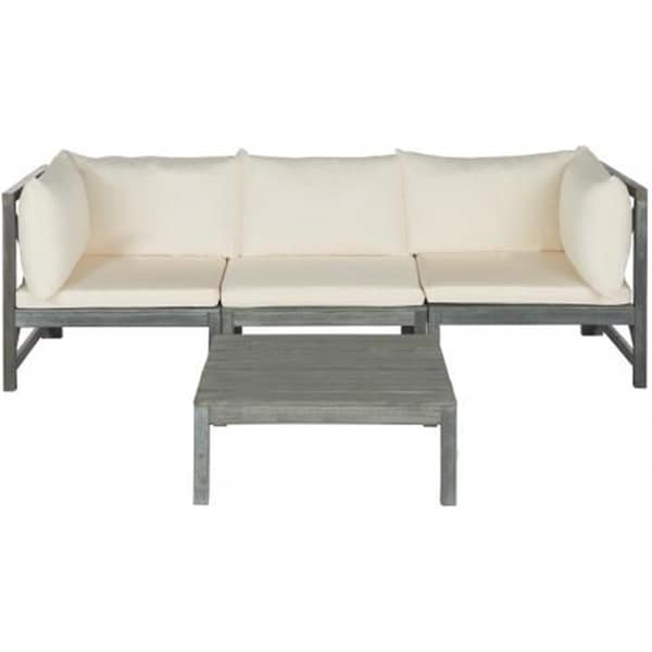 Safavieh Lynwood Modular Outdoor Sectional; Ash Grey & Beige - PAT6713C