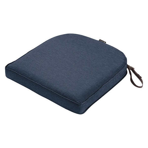 Classic Accessories Montlake Contoured Dining Seat Cushion, Heather Indigo, 18"x18" - 62-005-INDIGO-EC