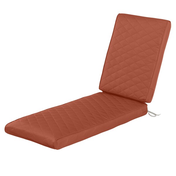 Classic Accessories FadeSafe 80x26x3" Rectangle Patio Quilted Chaise Lounge Cushion, Spice - 62-029-QSPICE-EC