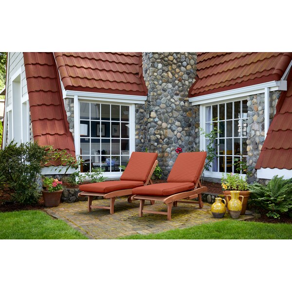 Classic Accessories FadeSafe 80x26x3" Rectangle Patio Quilted Chaise Lounge Cushion, Spice - 62-029-QSPICE-EC