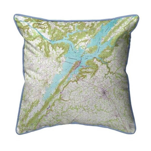 Betsy Drake Betsy Drake ZP611 22 x 22 in. Lake Guntersville; AL Nautical Map Extra Large Zippered Indoor & Outdoor Pillow - ZP611