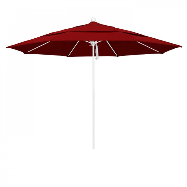 California Umbrella Patio Umbrella, Octagon, 107" H, Sunbrella Fabric, Jockey Red - 194061001769