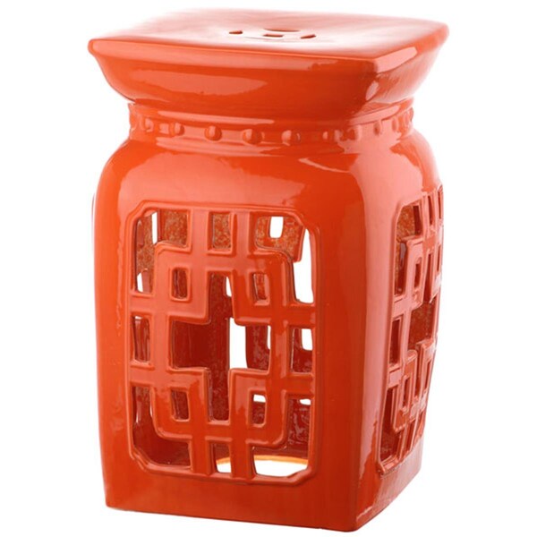 Safavieh Beijing Filigree Garden Stool- Orange - 18 x 11 x 11 in. - ACS4538D