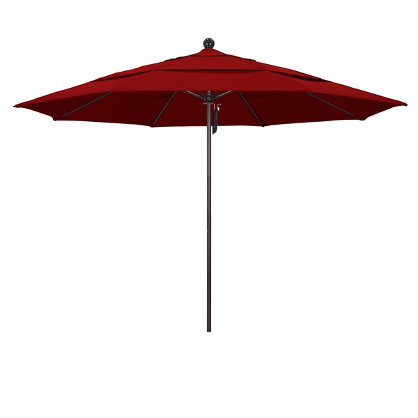 California Umbrella Patio Umbrella, Octagon, 107" H, Sunbrella Fabric, Jockey Red - 194061000922