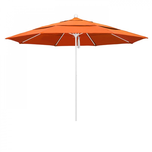 California Umbrella Patio Umbrella, Octagon, 107" H, Sunbrella Fabric, Tangerine - 194061001806