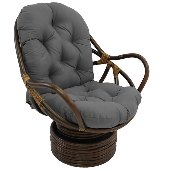 International Caravan Swivel Rocker with Twill Cushion, Grey - 3310-TW-GY