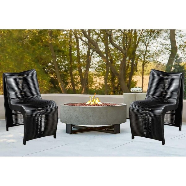 Boraam Loreins Outdoor Patio Chairs, Black - Set of 2 - 77141