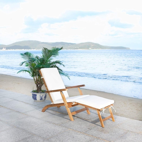 Safavieh Palmdale Natural & Beige Lounge Chair - 36.1 x 21.9 x 56.3 in. - PAT7015C