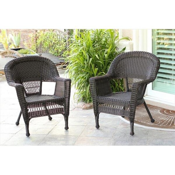 Jeco Jeco W00201-4 Espresso Wicker Chair - Set 4 - W00201_4