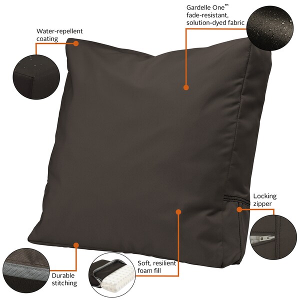 Classic Accessories Patio Lounge Chair/Loveseat Back Cushion, 25 x 22 x 4 Inch, Espresso - 62-064-ESPRES-EC