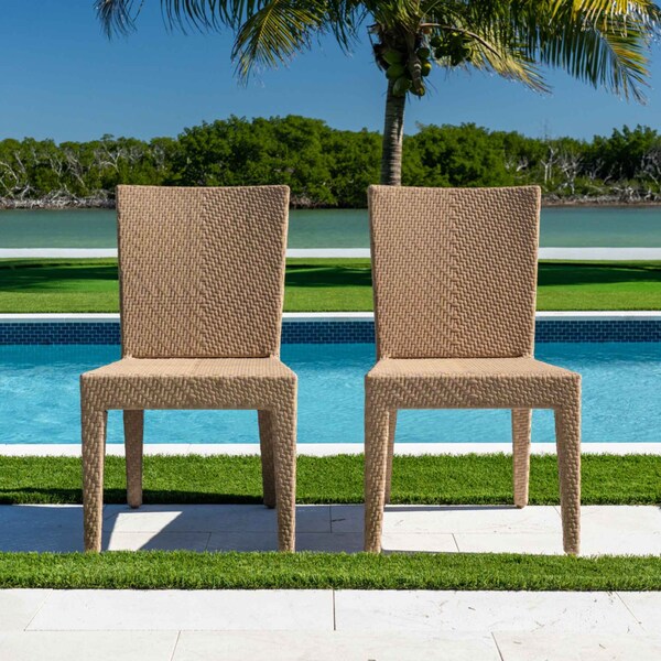 Panama Jack Outdoor Panama Jack Austin Dining Side Chairs Set of 2 - PJO-3801-NAT-S-SET2