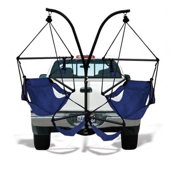 Kings Pond KingsPond  40501-KP Hammaka Trailer Hitch Stand With Midnight Blue Hammaka Chairs Combo - 40501-KP